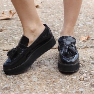 Mango platform Oxford tassel shoes